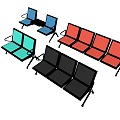 Public Chairs In Various Colors And Styles With Metal Frames And Padded Seats