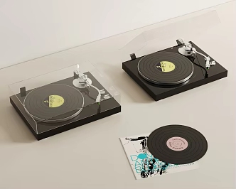 phonograph vinyl record player 3d model