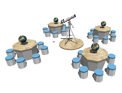 Modern Children's Table and Chair Casual Table and Chair 3d model