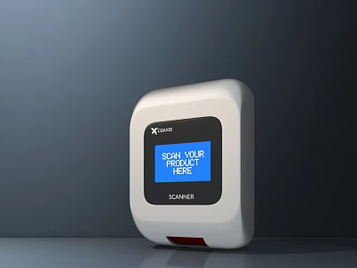 Smart Machine QR Code Scanner Compact Design Digital Display For Easy QR Code Scanning 3d model