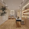 Modern Beauty Salon Interior Design With Wooden Floors Shelves Beauty Products Plant And Workstation