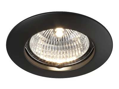 Modern Black Downlight Spotlight With Sleek Design And Transparent Glass Cover 3d model