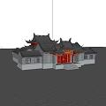 Chinese-style ancient public buildings 3d model