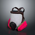 Tactical Military Weapon With Brown Straps White Filter Pink Sides And Black Respirator