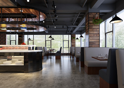 Industrial LOFT Restaurant Steakhouse 3d model