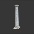 Elegant White Marble Column With Carved Surface Details And Classic Base Structure 3d model