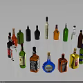 Various Colored Alcohol Bottles Collection Featuring Different Types And Designs