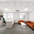 Modern Public Office Space Interior With Workstations Cubicles And Office Chairs 3d model