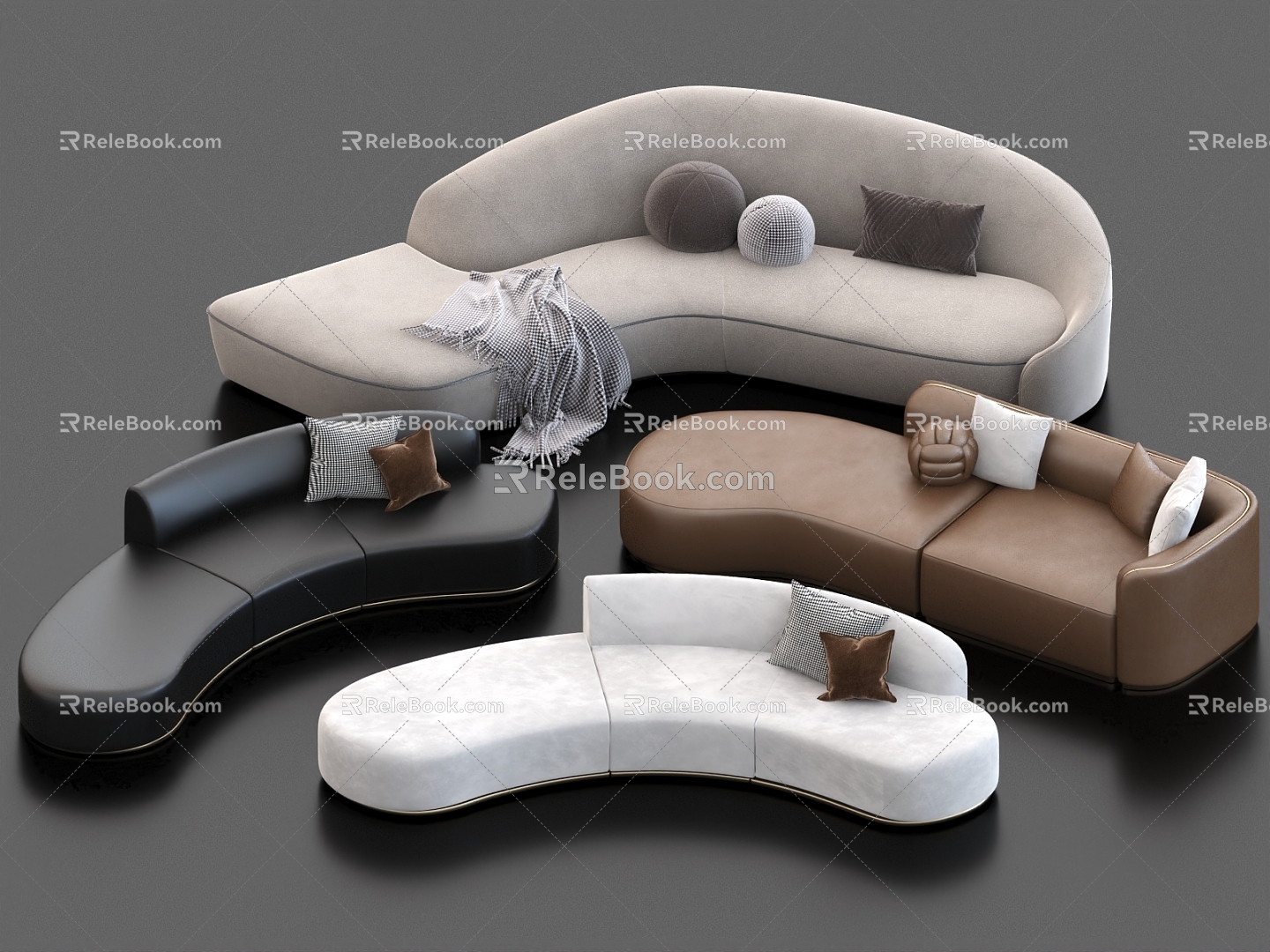 Special-Shaped Sofa Multi-Person Sofa Sofa Combination Fabric Sofa Leather Sofa 3d model