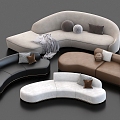 Special-Shaped Sofa Multi-Person Sofa Sofa Combination Fabric Sofa Leather Sofa 3d model