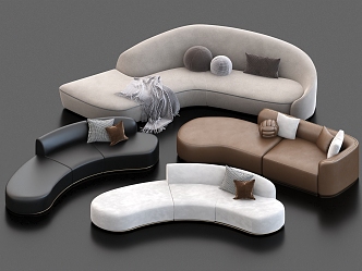 Special-Shaped Sofa Multi-Person Sofa Combination Fabric Sofa Leather Sofa 3d model