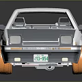 White And Gray Two Door Car Featuring Orange Wheels Sleek Exterior And Reflection