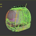 Futuristic Spherical Vehicle With Transparent Cabin Orange Frame Display Panel And Top Sensor