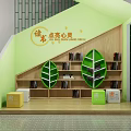Reading corner of the staircase book bar 3d model