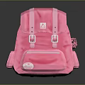 Pink Backpack With Mesh Design Metal Buckles And Side Mesh Pockets 3d model