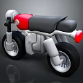 Stylish Red And Black Motorcycle With Black Seat Red Body And Black Wheels