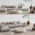 Modern sofa coffee table combination 3d model