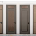 Modern Hinged Doors With Various Wooden Textures And Panel Designs For Interior 3d model