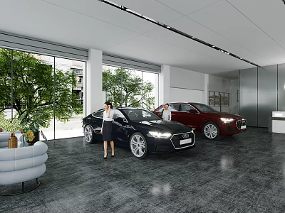 Hyundai 4S shop car shop 3d model