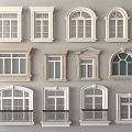 Diverse French Windows Styles With Arched Frames Balcony Railings And Classic Details