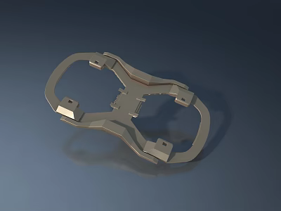 Modern Swing Door Hardware Components With Sleek Metal Frame Design Structure 3d model