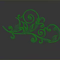 Gray Metal Decorative Scrollwork With Curved Vines And Leaf Patterns 3d model