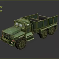 Green Military Cargo Truck With Open Bed Six Wheel Design And Military Style
