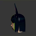 Anime Style Character Head With Creature Ears Black Hair Green Highlights And Pink Accents