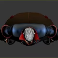 Fantasy 3D Character Model With White Hair Red Eyes Black Coat And Red Gloves