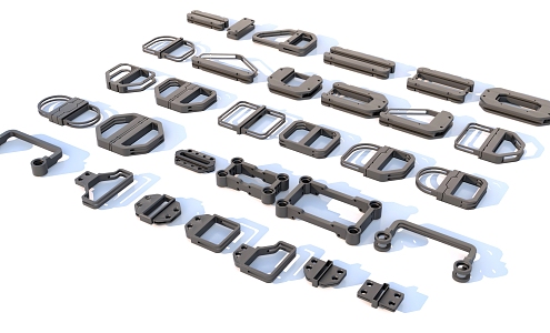 Hard surface mechanical parts combination of mechanical parts 3d model