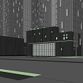 Modern Twin Tall Office Buildings In Urban City With Green Spaces And Architecture