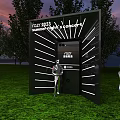 RAZER 2023 Summer Night Concert Photo Spot With Black Installation In Grass Field And Trees