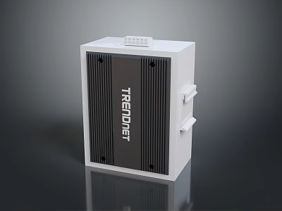 TREIDNER White Computer Hardware Component With Rectangular Design And Ventilation Grilles 3d model