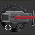 Mechanical Weapon Device With Metal Structure Red Component And Multiple Holes