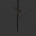 Ornate Fantasy Sword With Intricate Hilt And Decorative Metal Blade Design