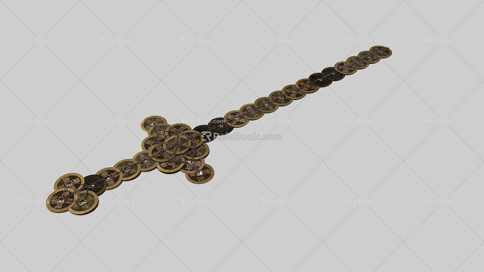 Copper Money Sword to ward off Evil 3d model