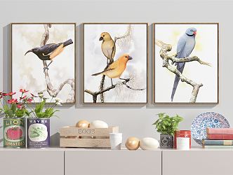 Modern Animal Painting Small Fresh Hanging Painting 3d model