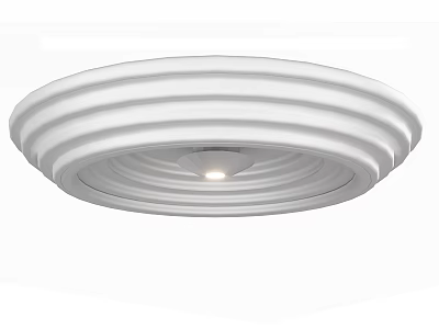 Modern White Circular Ceiling Light With Smooth Wave Pattern And Central LED Light 3d model