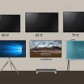 Different Size TVs Including 60 65 70 Inch Wall Mounted And Stand Designs