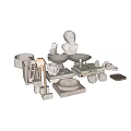 Minimalist Decorative Ornament Set With Sculptures Bowls Books Candle Holders Mushroom Lamp And Knots