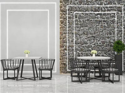 Modern table and chair combination 3d model