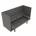 Modern Gray Leather Two Seater Sofa With Backrest And Armrests Design 3d model