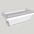 Modern White Display Shelf With Transparent Glass Cover And Minimalist Design