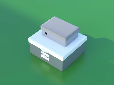 Stackable Gray And White Storage Boxes For Home Organization And Daily Use 3d model
