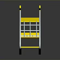 White And Yellow Shopping Cart With Grid Design And Wheels For Daily Use