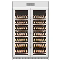 Modern Double Door Wine Cooler With Glass Door And Bottles Storage