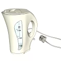 Household Electric Kettle White Design With Handle And Power Cord For Daily Use