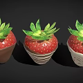 Delicious Fresh Chocolate Covered Strawberries With Various Decorative Stripes And Sprinkles