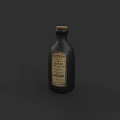 Elegant Black Ceramic Bottle With Cork Stopper And Vintage Label Details