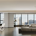 Modern Minimalist Open Plan Living And Dining Room With Cozy Sofa And Stylish Dining Sets
